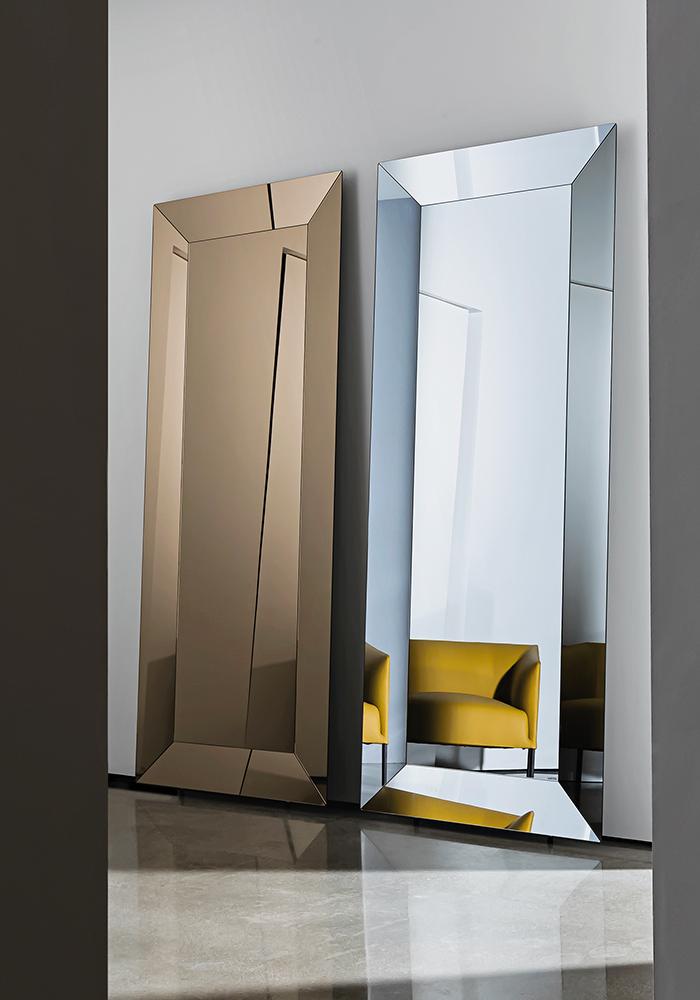 “Denver rectangular mirror by Sovet – modern Italian wall mirror with slim metal frame”