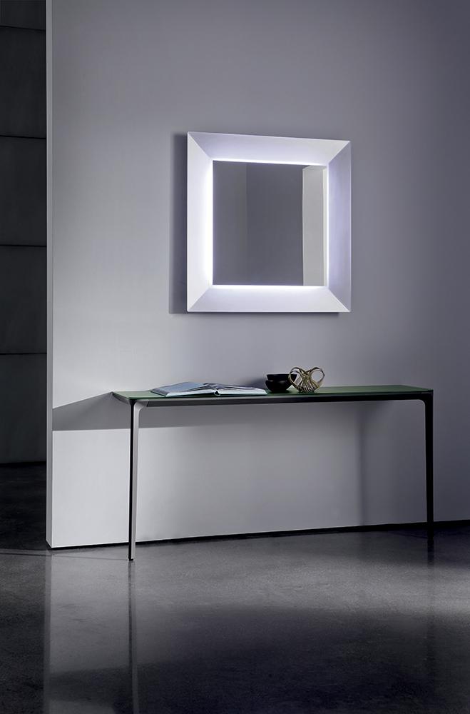 “Denver Up mirror by Sovet – modern Italian wall mirror with slim raised frame detail”