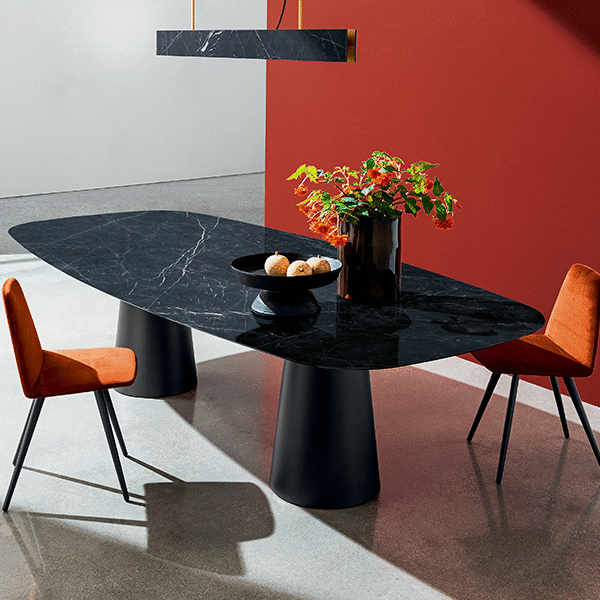 “Totem Two Bases Dining Table by Sovet – modern Italian table with dual sculptural pedestal bases and elegant rectangular top”