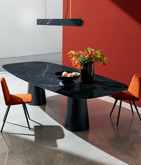 “Totem Two Bases Dining Table by Sovet – modern Italian table with dual sculptural pedestal bases and elegant rectangular top”