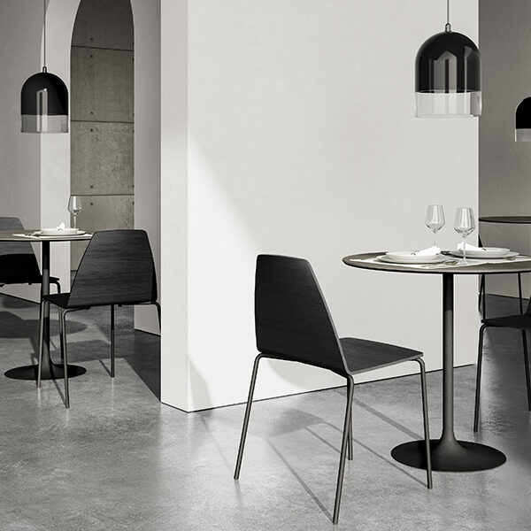 “Modern bar table – Flute by Sovet with sculptural base and compact footprint for stylish hospitality or kitchen spaces”