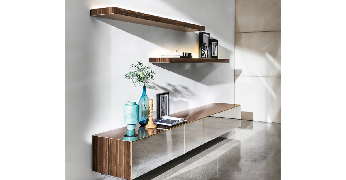 “Magda wall-mounted sideboard by Sovet – stylish floating storage for dining or living areas”