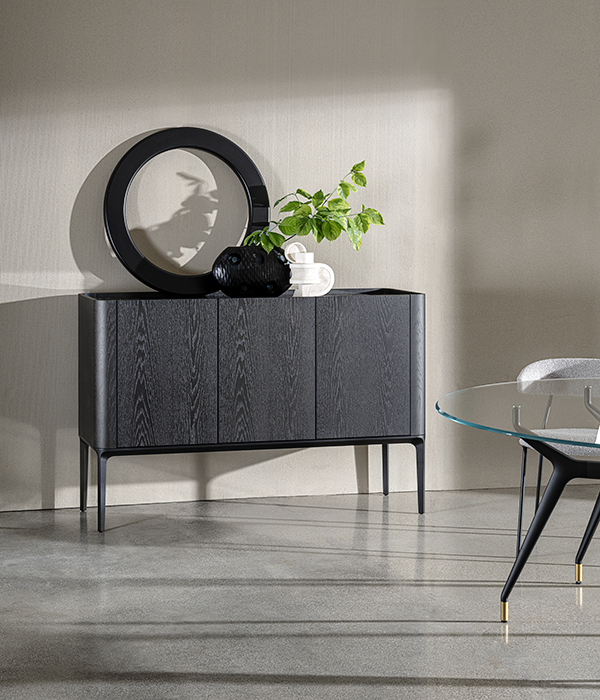 “Slim sideboard with three doors by Sovet – modern Italian storage unit with minimalist design and spacious compartments”