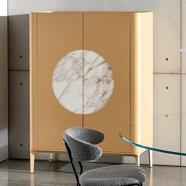 “Slim Moon sideboard by Sovet – modern Italian storage unit with curved profile and minimalist elegance”