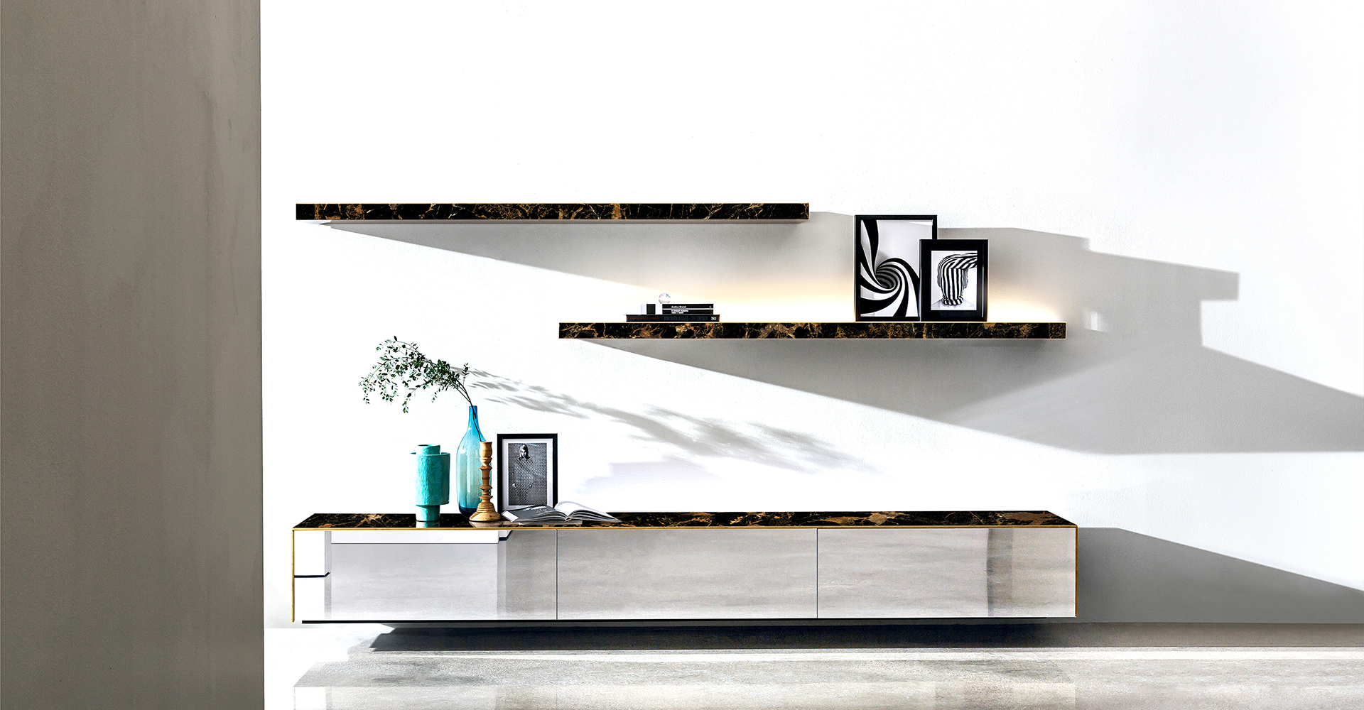 “Magda shelves by Sovet – modern Italian wall-mounted shelving with minimalist lines and elegant design”