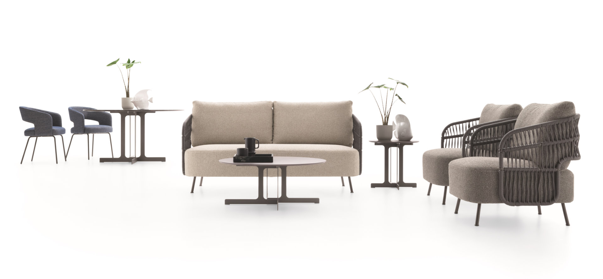 “356 Outdoor sofa by Ditre Italia – modern Italian garden sofa with curved design and weather-resistant construction”
