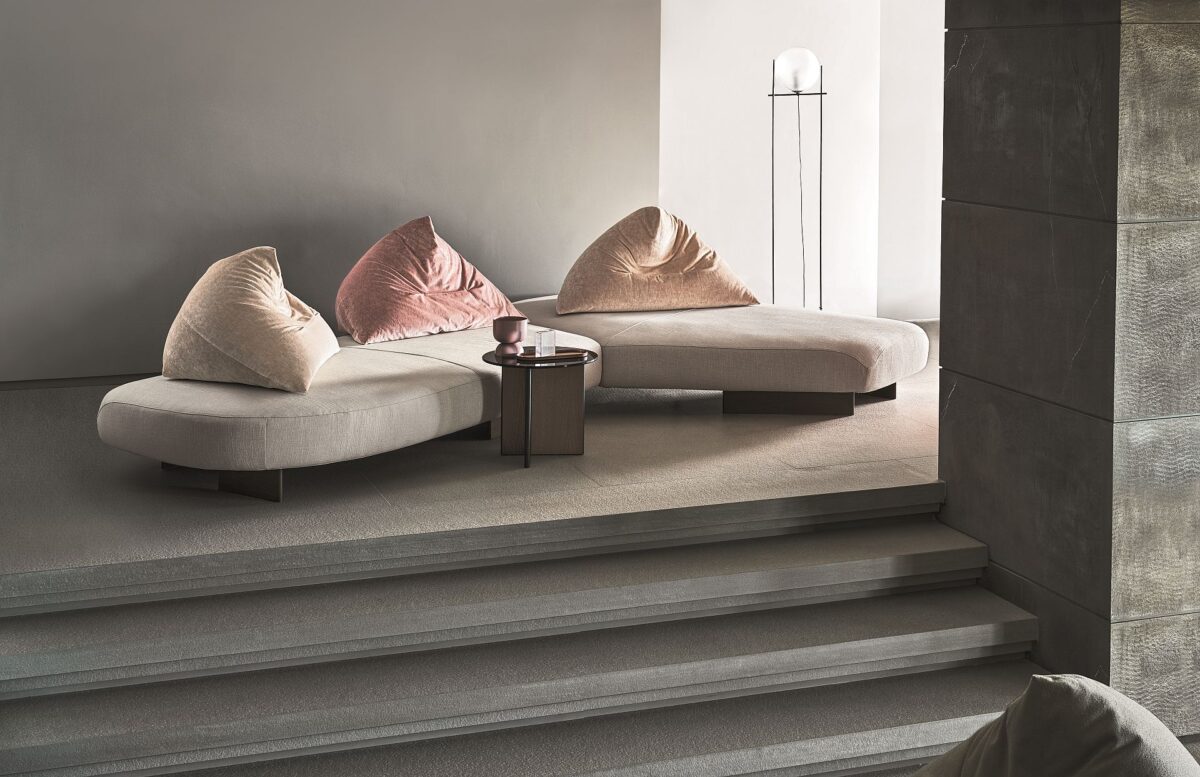 “Ditre Italia Papilo – contemporary designer sofa featuring oversized back cushions and low-profile design”