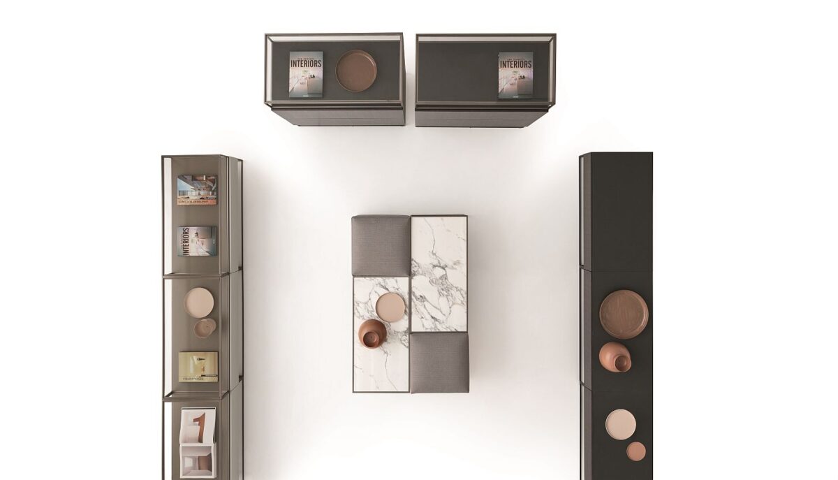 “Ditre Italia UNIT – contemporary rectangular coffee table featuring sleek surfaces and elegant proportions”