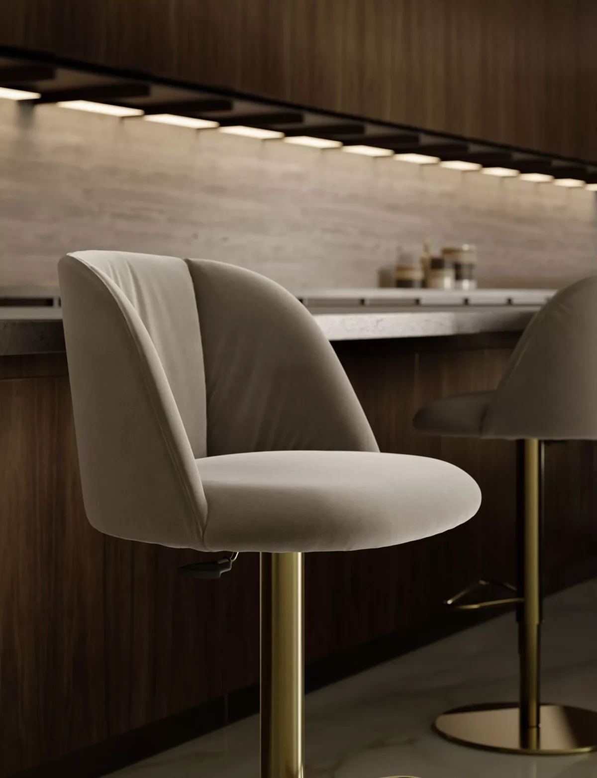 Agatha Footstool by Bontempi in Royal Oak, MI featuring a sleek metal frame and plush upholstery.