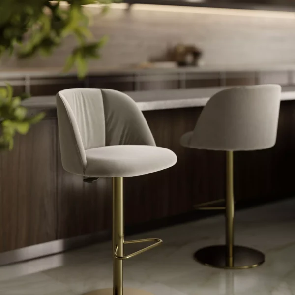 Agatha Footstool by Bontempi in Royal Oak, MI featuring a sleek metal frame and plush upholstery.