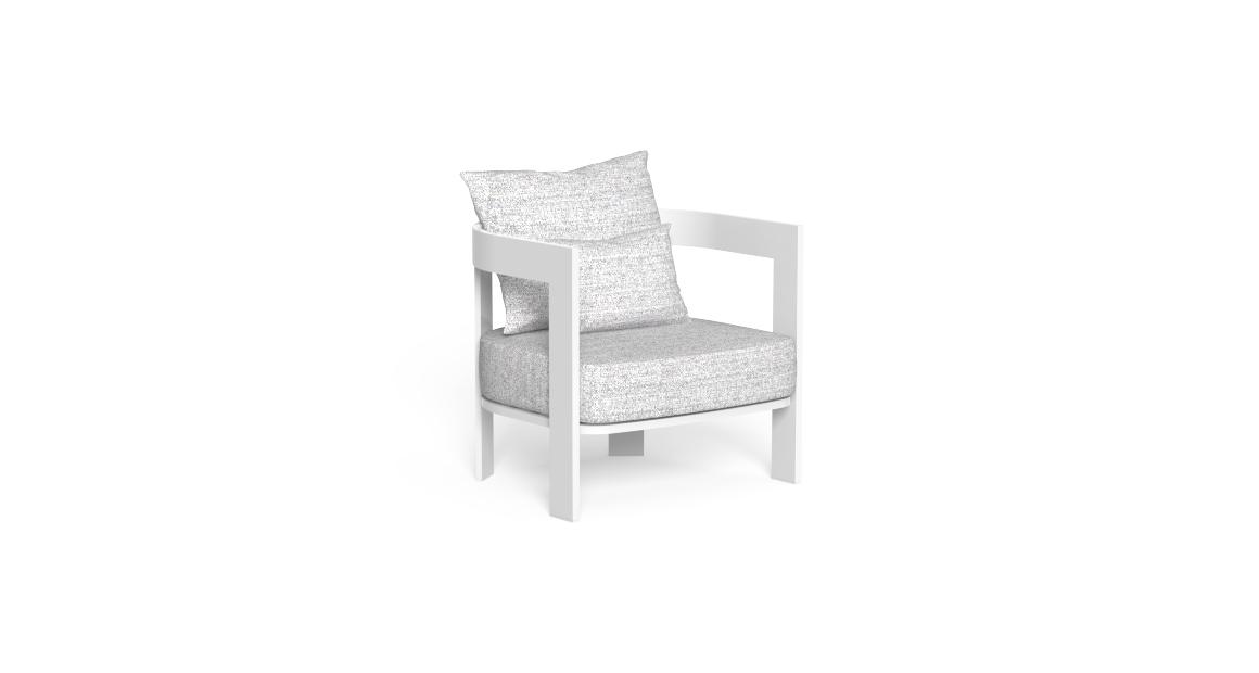 Luxury contemporary Argo Alu Lounge Armchair by Antonio Rodriguez for Talentispa, high-end Italian outdoor furniture for Birmingham, Michigan.
