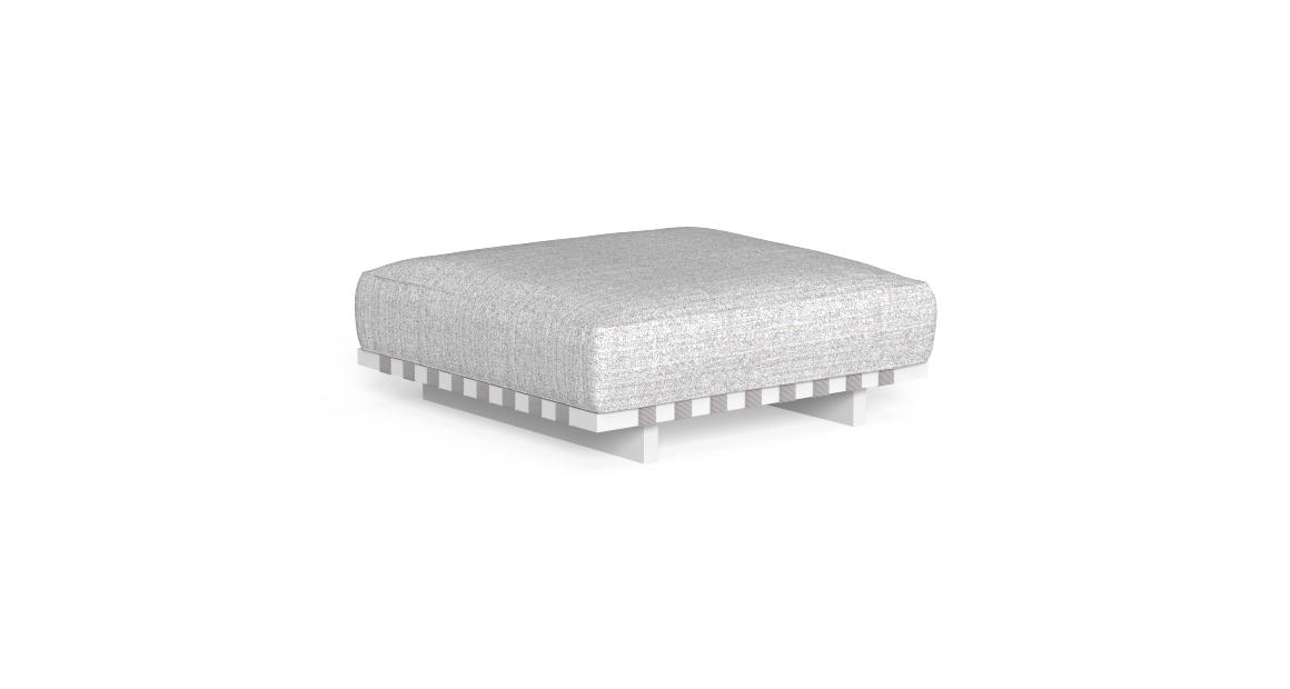 "Versatile Argo//Alu Pouf by TalentiSpa providing extra comfort and sleek aesthetics for open-air lounging."