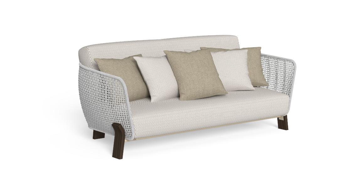 High-end Argo//Wood love seat by Marco Acerbis for Talentispa, modern Italian outdoor furniture for Troy, Michigan.