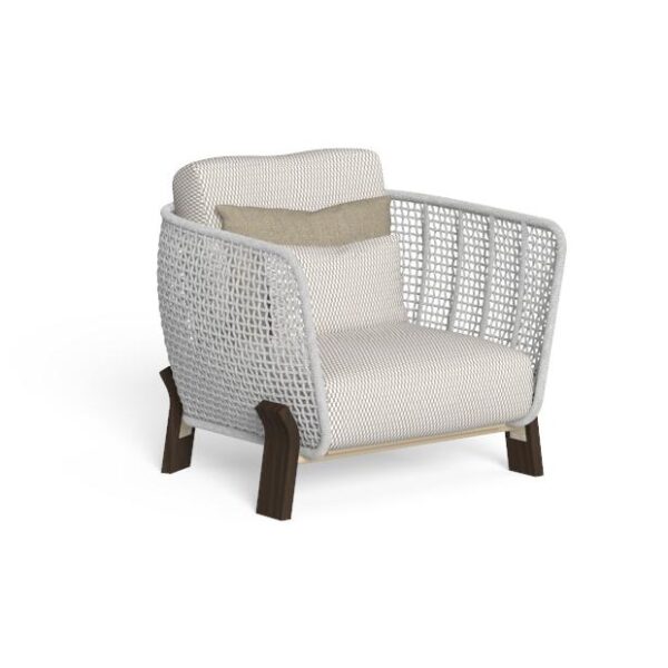Modern Argo Wood Living Armchair by Antonio Rodriguez for Talentispa, high-end Italian outdoor furniture for Royal Oak, Michigan.