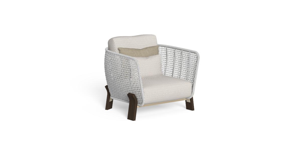 Modern Argo Wood Living Armchair by Antonio Rodriguez for Talentispa, high-end Italian outdoor furniture for Royal Oak, Michigan.