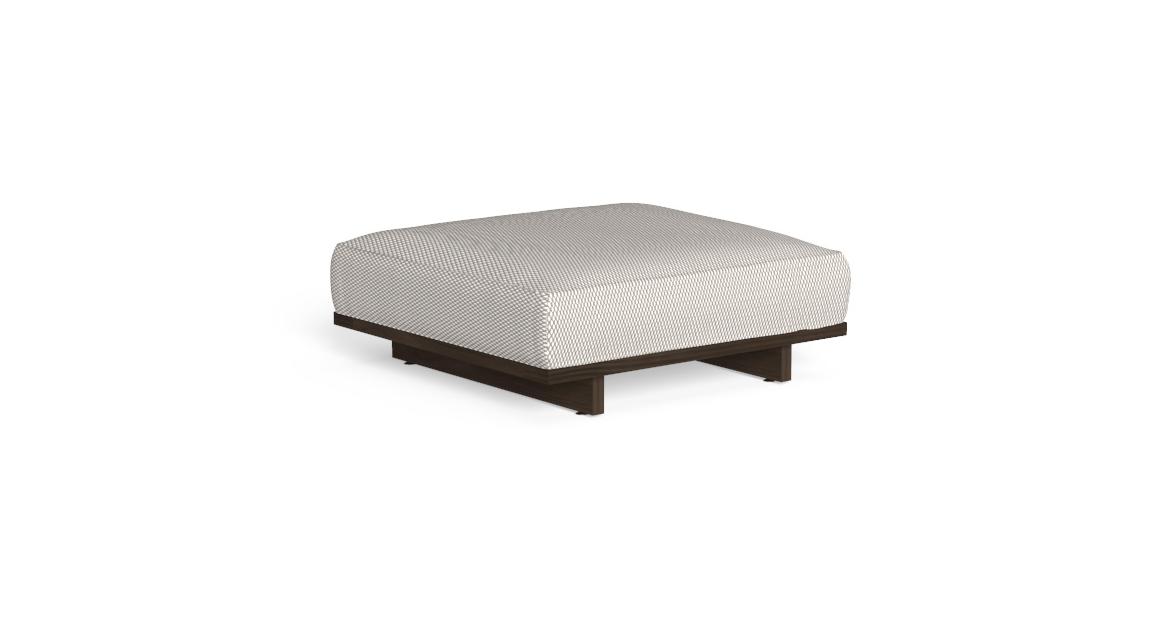 "Versatile Argo//Wood Pouf by TalentiSpa enhancing outdoor spaces with comfort and texture."