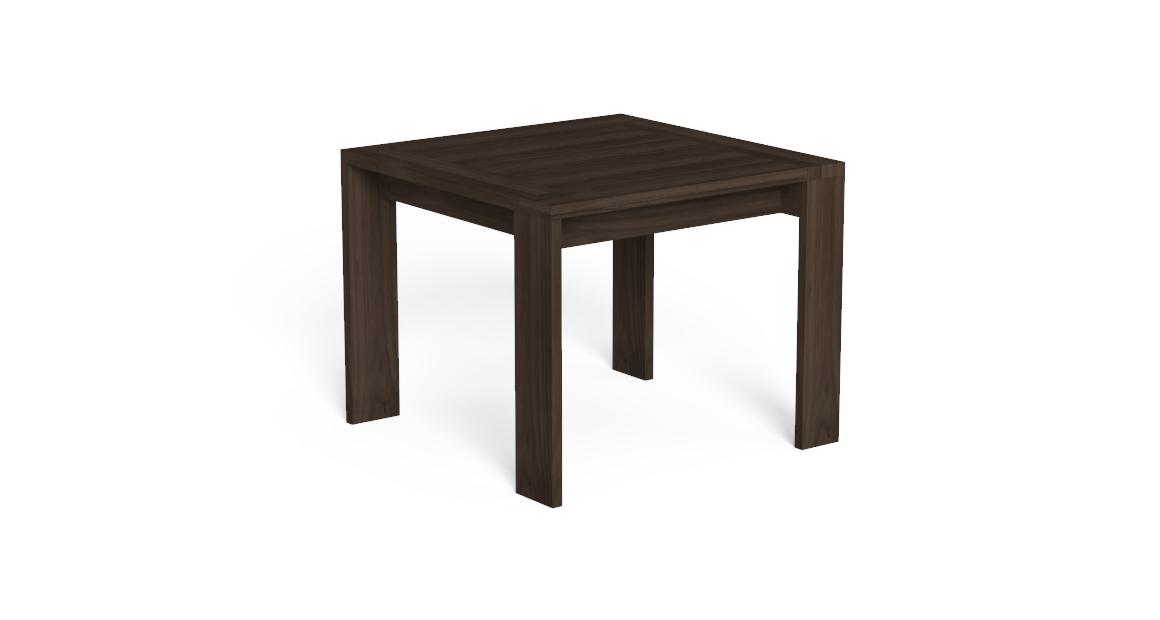 "Designer square dining table Argo//Wood by TalentiSpa offering natural aesthetics and durability."