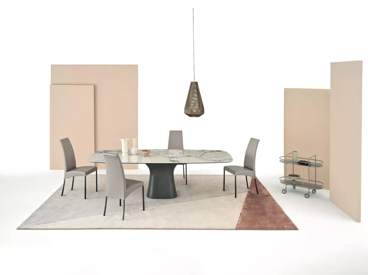 Pandora by Bontempi luxury Italian lounge chair in Birmingham, Michigan showroom