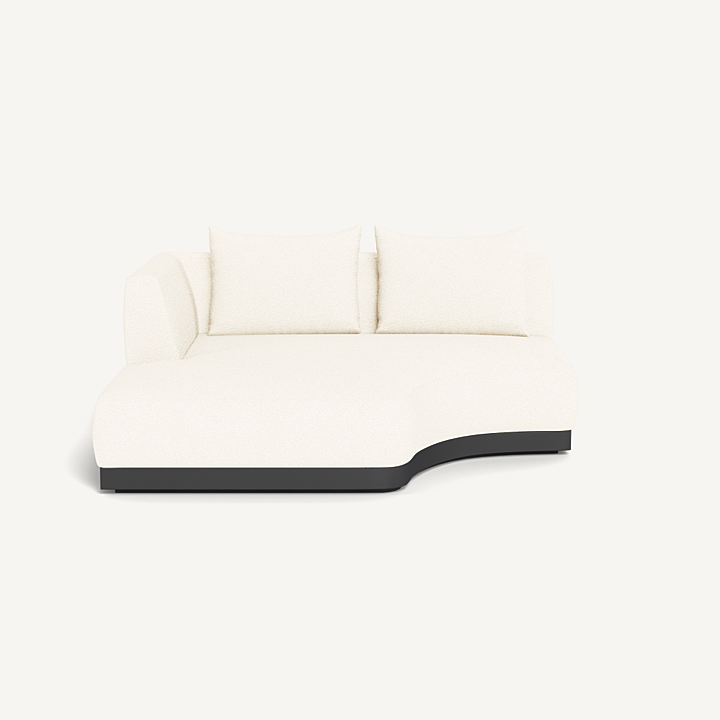 “Amalfi Curved Chaise Left by Harbour – modern curved outdoor chaise with left-arm design and plush cushions”