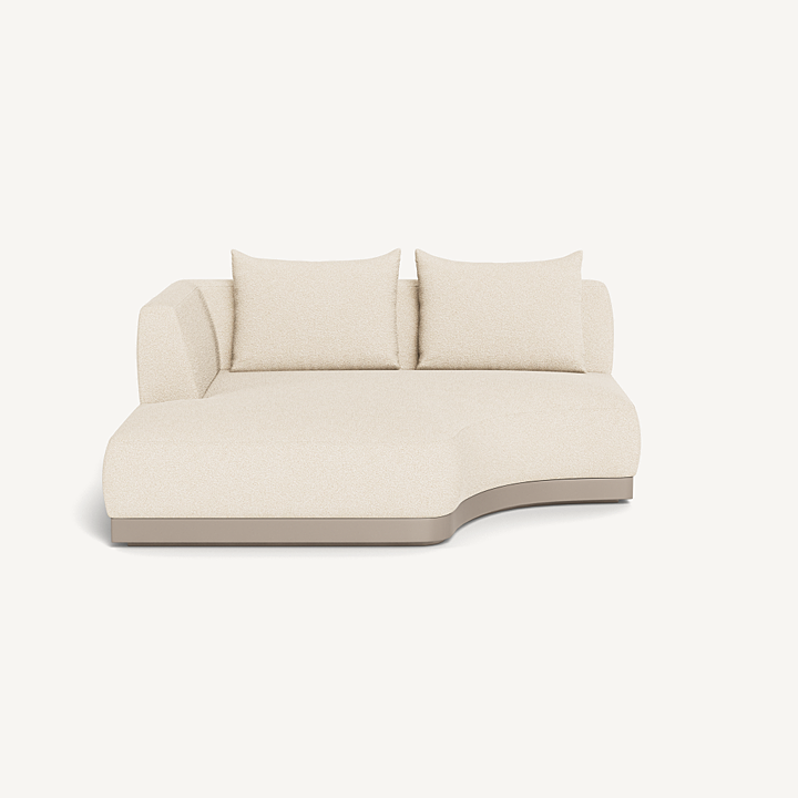 “Amalfi Curved Chaise Left by Harbour – modern outdoor curved chaise with left-arm design and deep cushions”