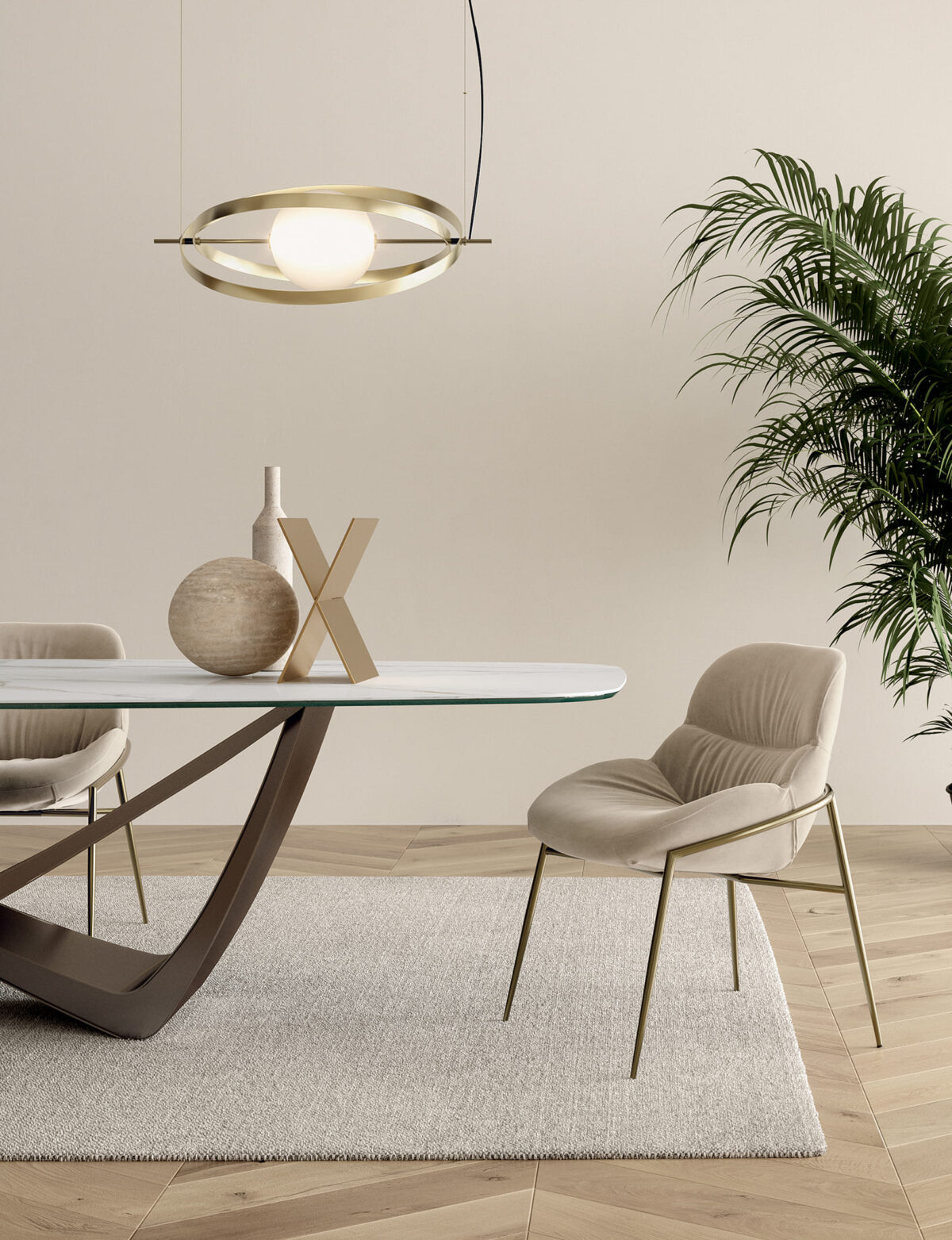 Papillon by Bontempi luxury Italian dining chair in Troy, Michigan showroom