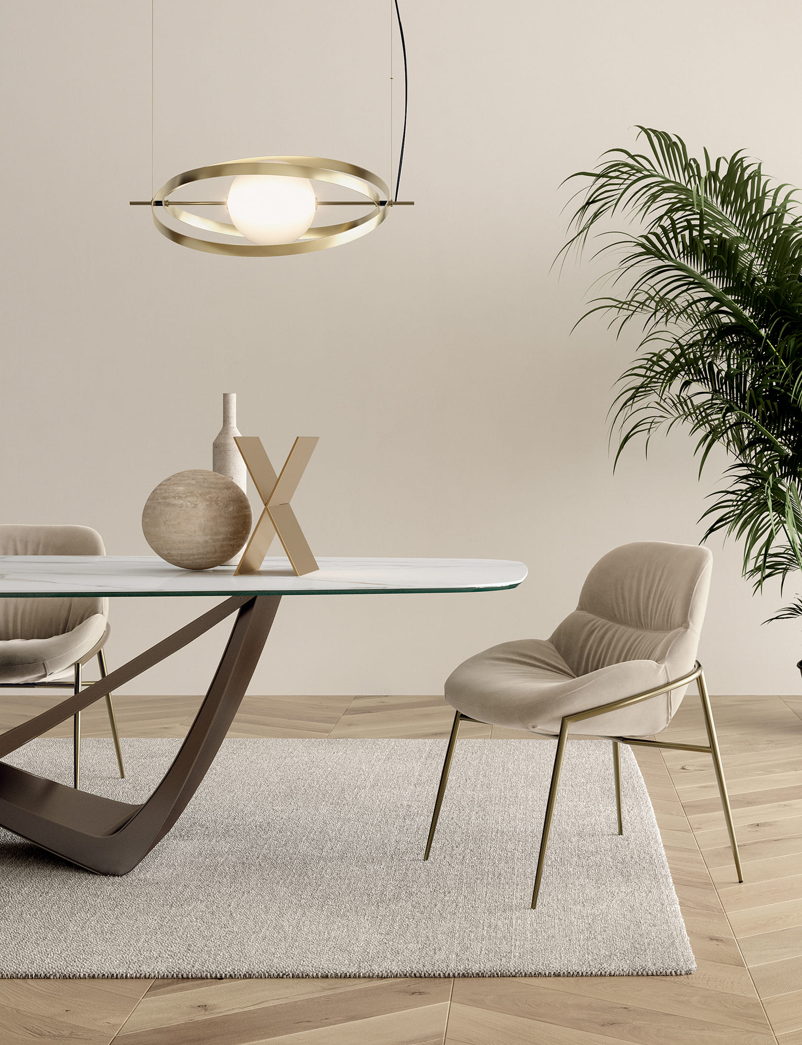 Papillon by Bontempi luxury Italian dining chair in Troy, Michigan showroom