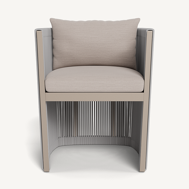 “Antigua Dining Chair by Harbour – modern outdoor chair with handwoven detailing and coastal elegance”