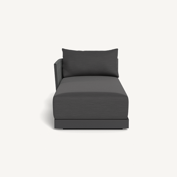 “Antigua Chaise Left by Harbour – modern left-arm outdoor chaise lounge with sleek aluminum frame”