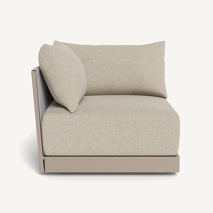 “Angled view of Antigua Corner by Harbour – modern outdoor furniture piece for sectional layouts”