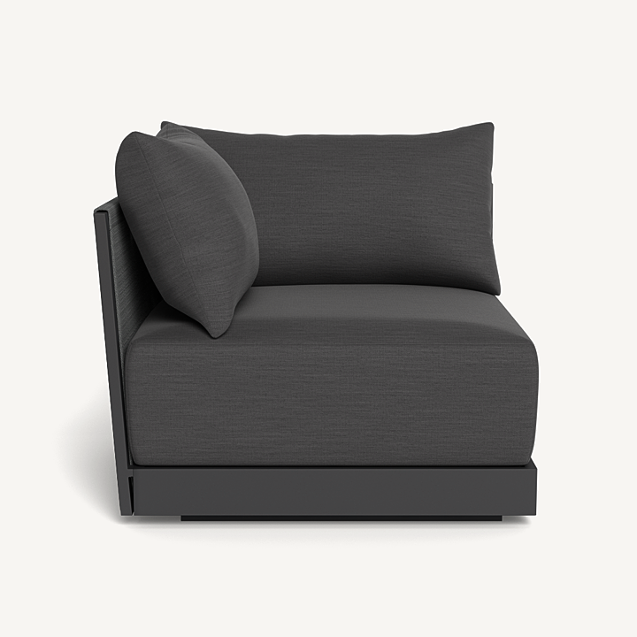 “Antigua Corner by Harbour – modern outdoor corner module with plush cushions and sleek aluminum frame”