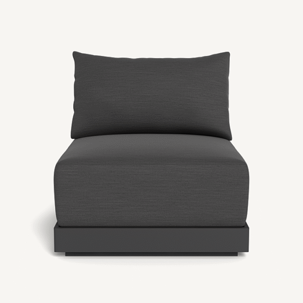 “Antigua Armless Single by Harbour – modern outdoor modular chair with plush cushions and teak accents”