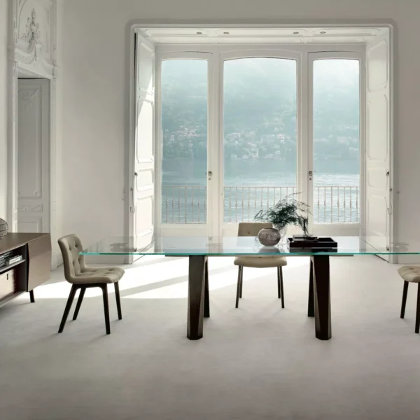 Plague by Bontempi dining table with bold sculptural base