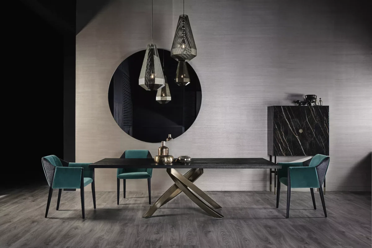 Madison by Bontempi luxury Italian dining table in Royal Oak, Michigan showroom