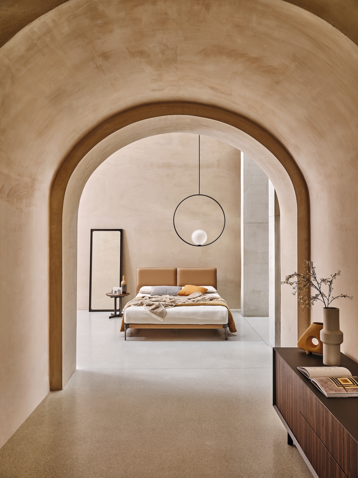 “ADA bed by Ditre Italia – modern Italian upholstered bed with elegant high headboard and minimalist frame”