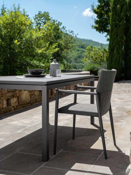 Adam Dining Armchair by Talenti – modern outdoor armchair with clean lines and padded comfort