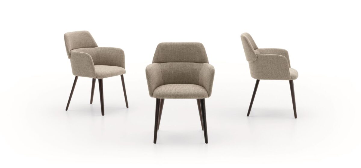 “Ditre Italia ARCHIE chair – elegant lounge chair featuring curved lines and plush upholstery”