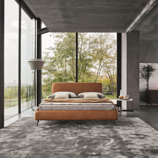 “Ditre Italia Aris bed – contemporary platform bed with minimalist design and premium fabric finish”
