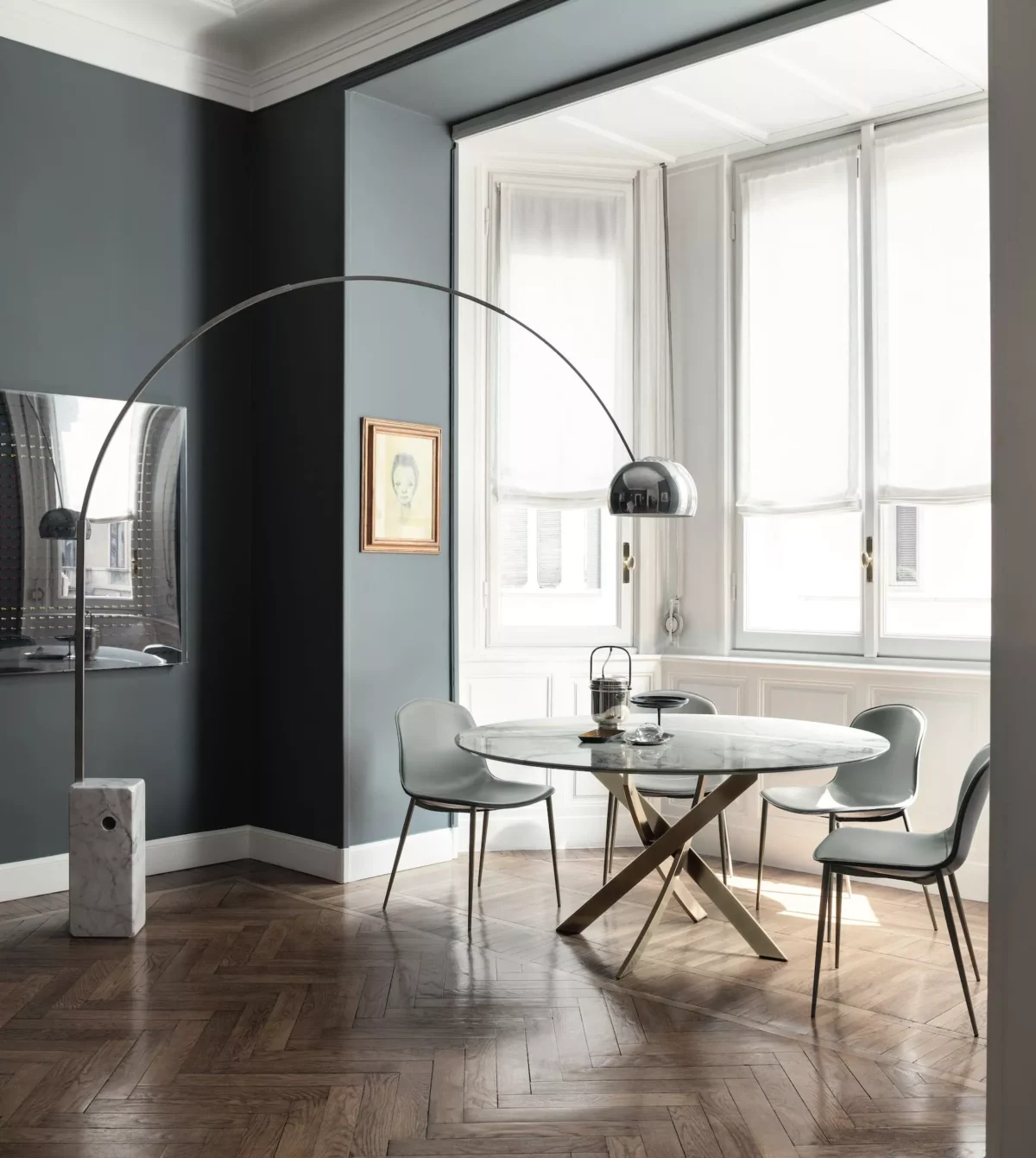 Elegant Seventy table by Bontempi in minimalist interior