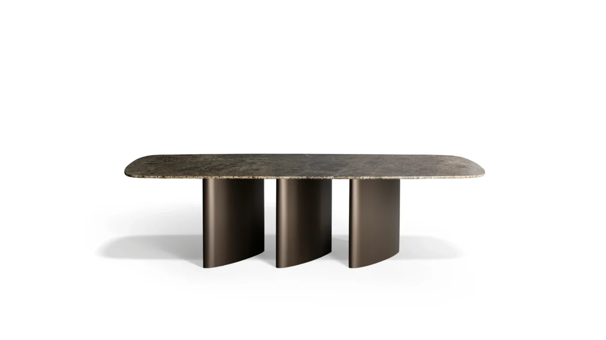 Louver Table by Bonaldo – sculptural dining table with dynamic three-legged base