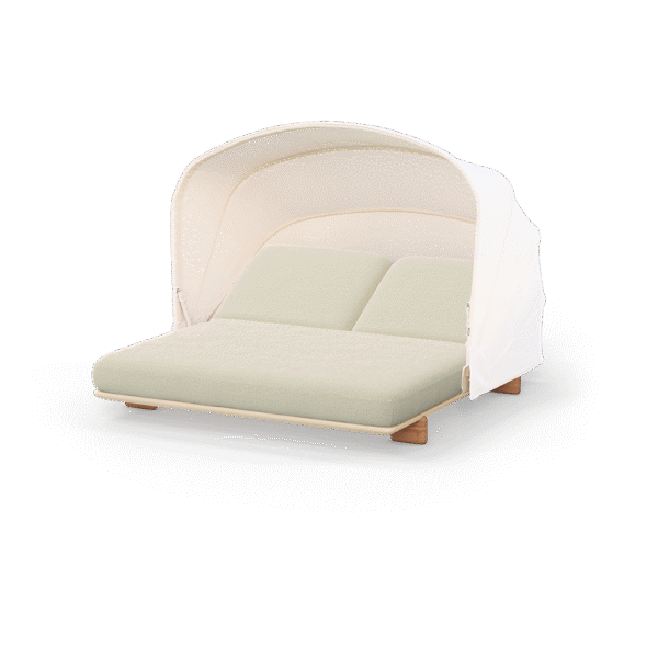 MILOS Daybed with Sunroof by Vondom – luxury outdoor daybed with built-in canopy and sculptural curves