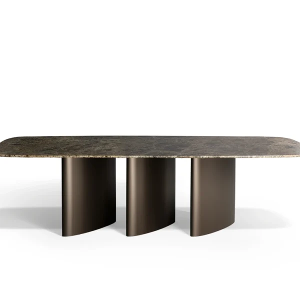 Louver Table by Bonaldo – sculptural dining table with dynamic three-legged base