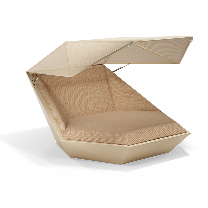 FAZ Daybed by Vondom – geometric outdoor daybed with angular design and built-in comfort