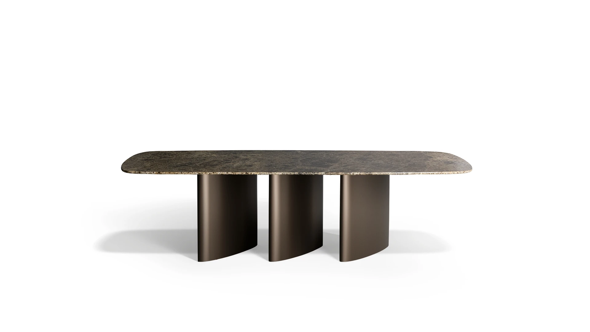 Louver Table by Bonaldo – sculptural dining table with dynamic three-legged base