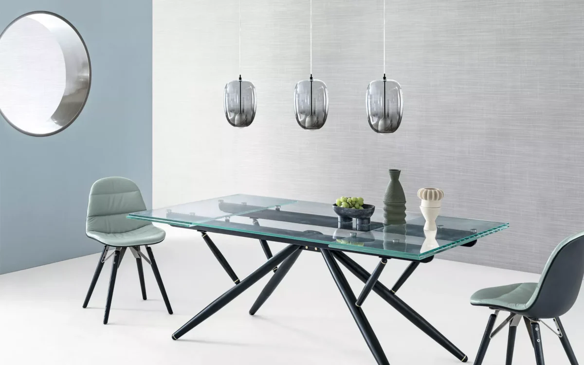 Blow by Bontempi luxury Italian dining table in Troy, Michigan showroom