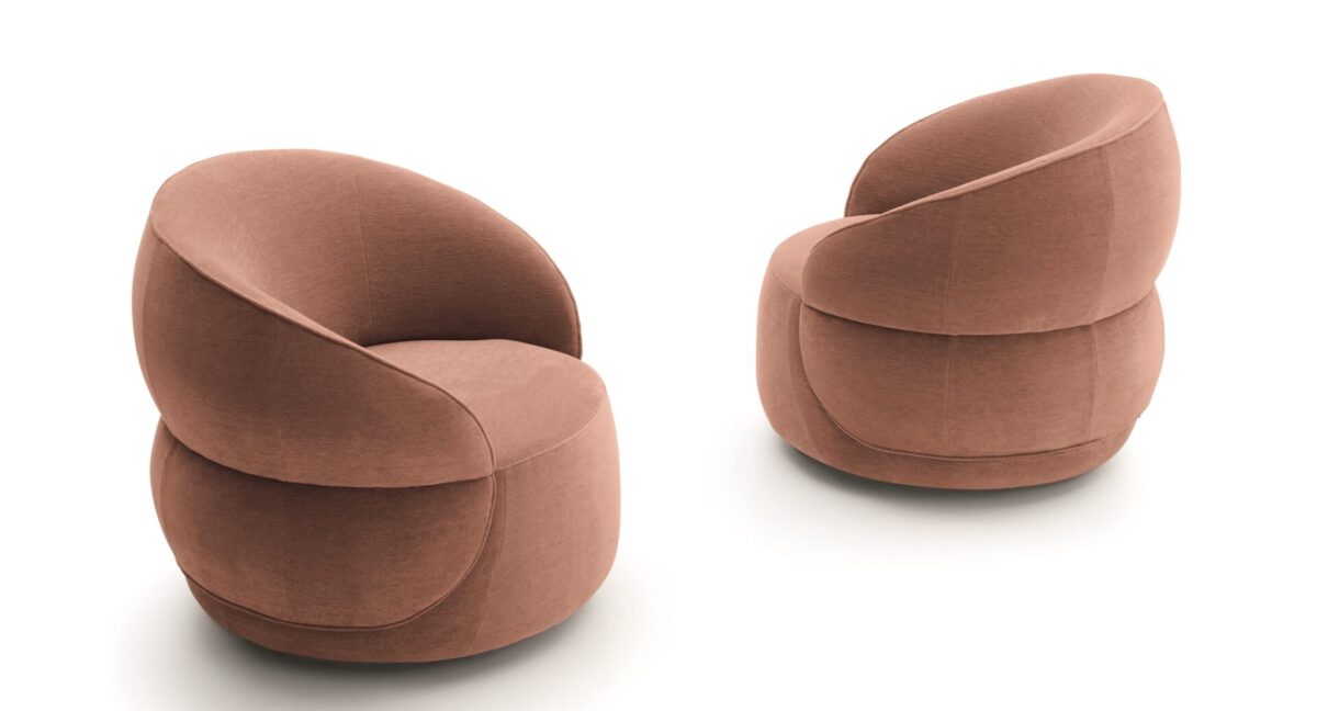“Modern CLIP armchair by Ditre Italia – elegant lounge chair with refined fabric and compact silhouette”