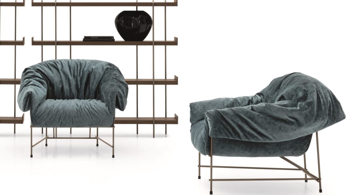 "Modern OCTAVIA lounge chair by Ditre Italia – stylish occasional seating with artistic silhouette and plush comfort"