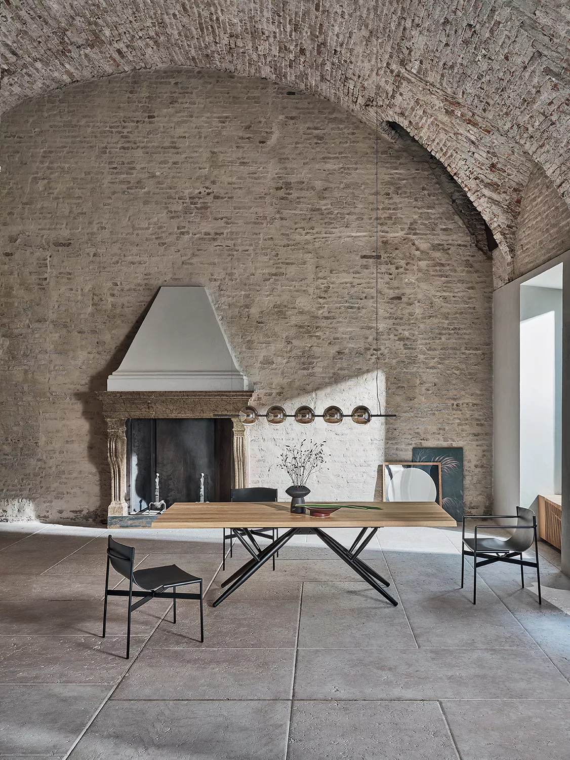 Spheratus by Bontempi modern Italian dining table in Royal Oak, Michigan showroom