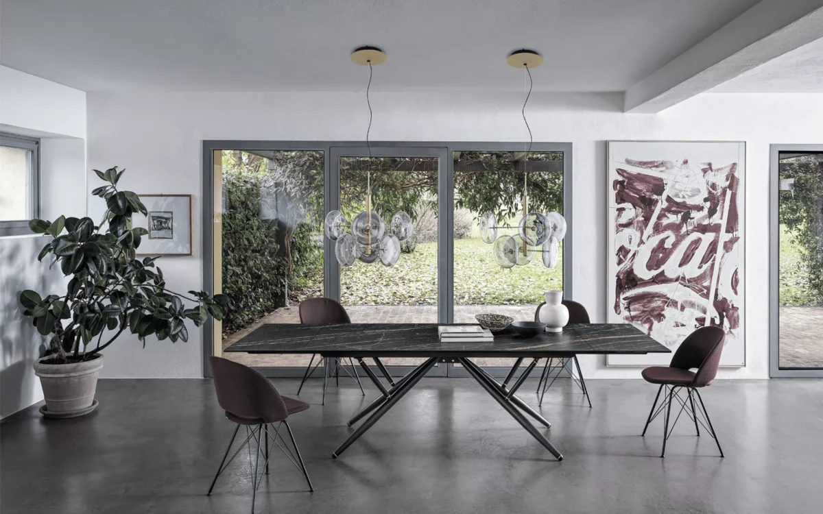 Spark by Bontempi contemporary Italian dining table in Royal Oak, Michigan showroom