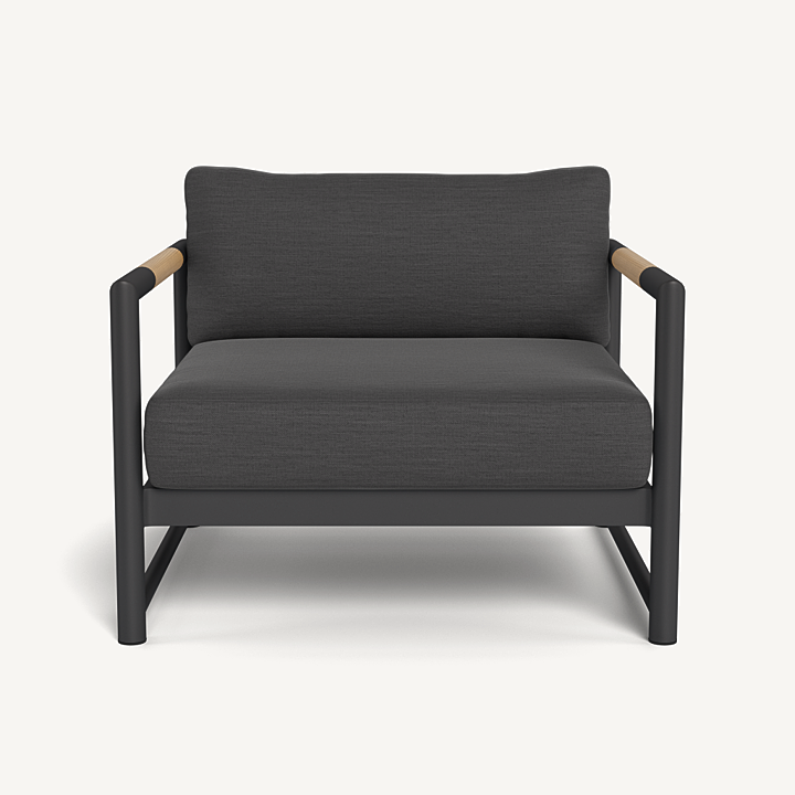 “Breeze XL Aluminum Lounge Chair by Harbour – extra-wide modern outdoor chair with sleek metal frame”