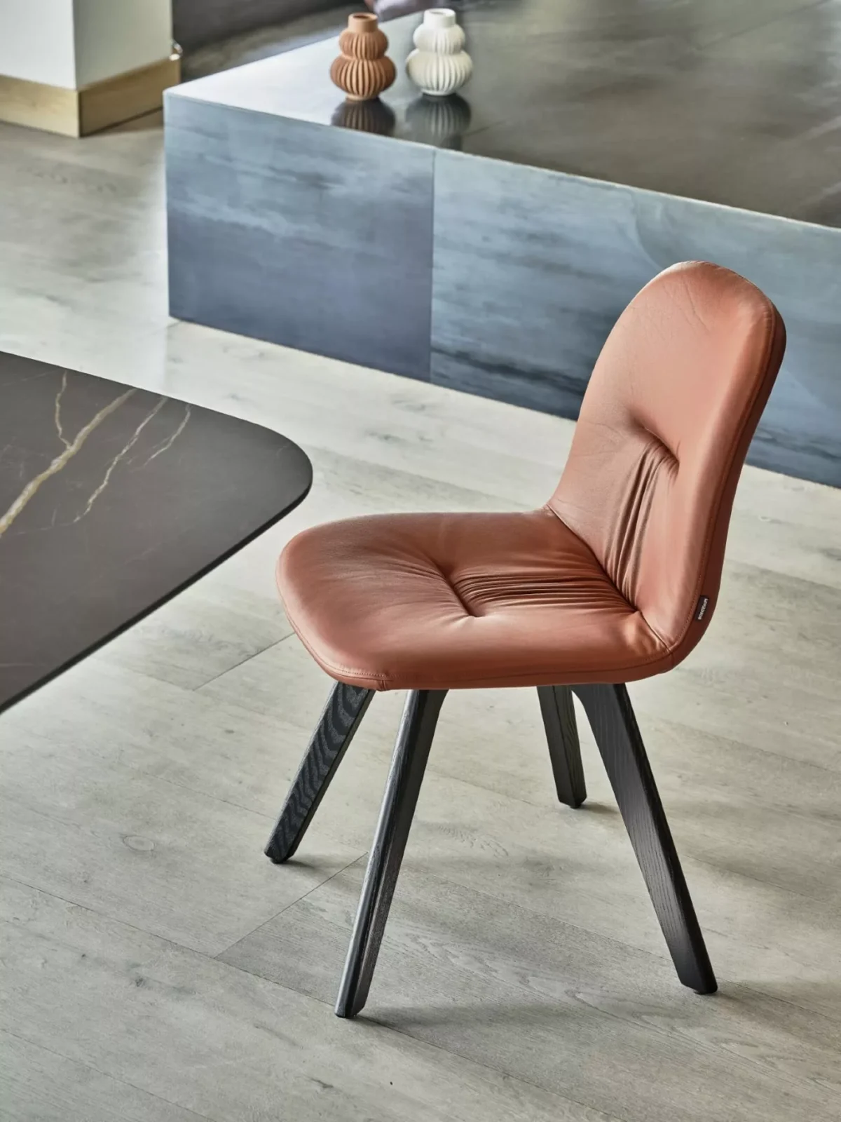 Bontempi Chantal chair in Royal Oak, Michigan – Softly contoured seat for ergonomic comfort.